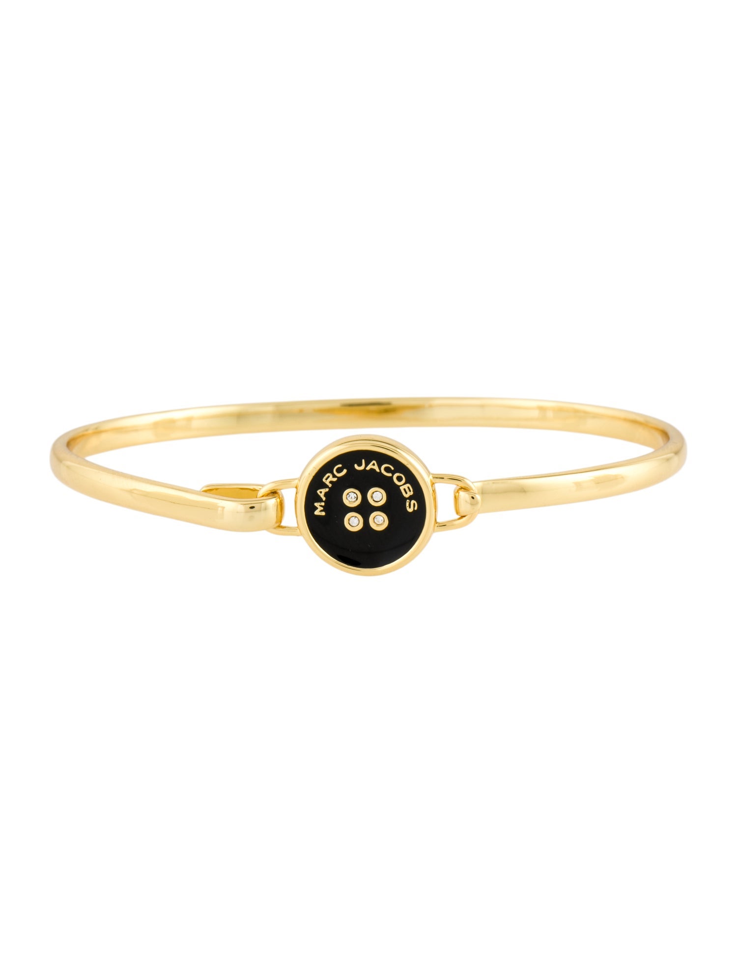 Marc Jacobs Enamel & Crystal The Button Hinge Bangle Bracelet