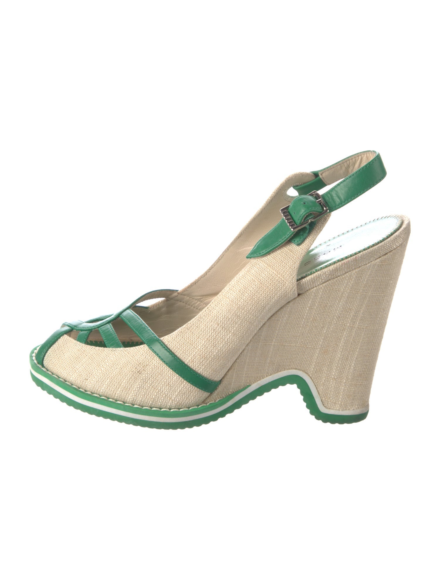 Marc Jacobs Canvas Colorblock Pattern Slingback Pumps