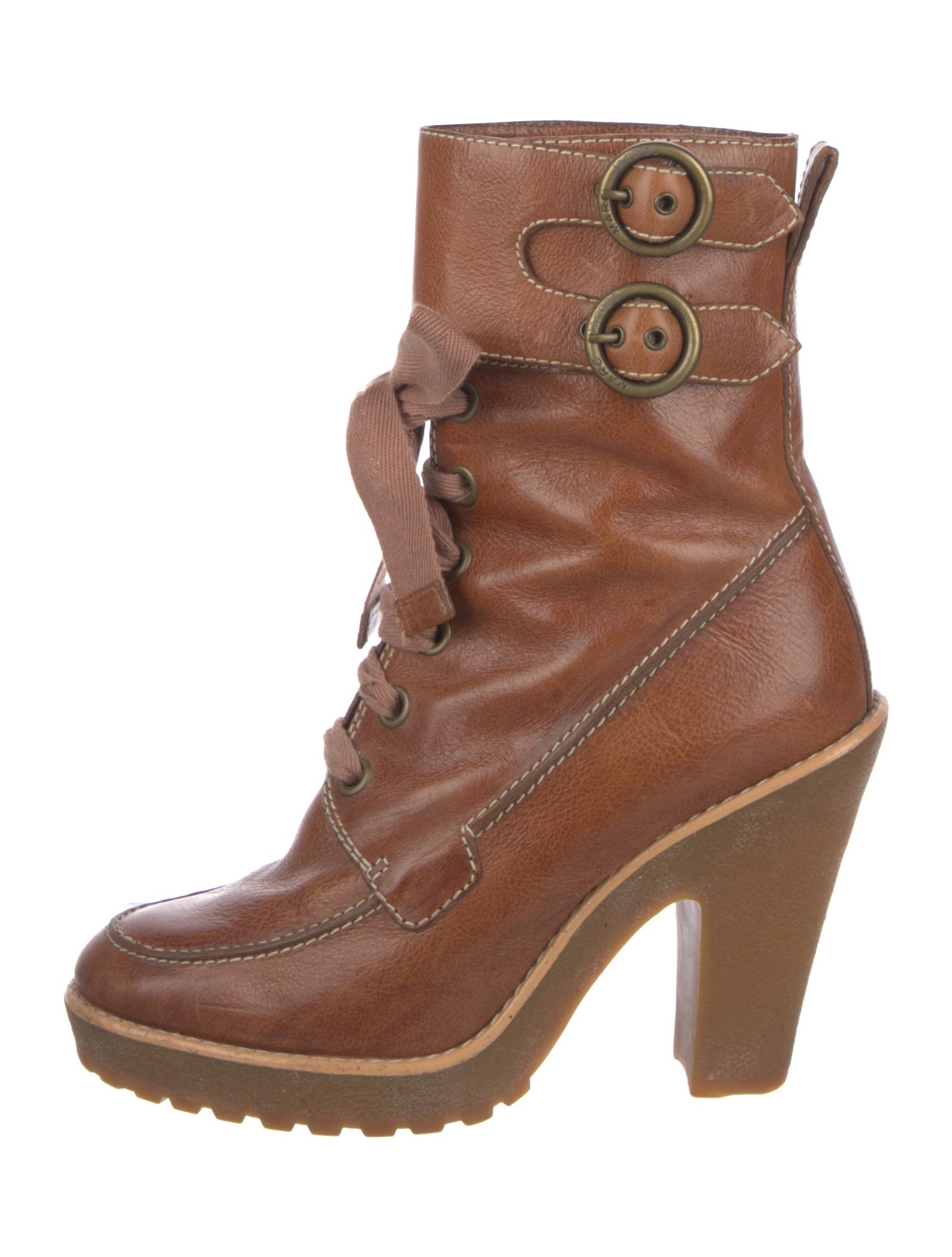 Marc Jacobs Leather Lace-Up Boots