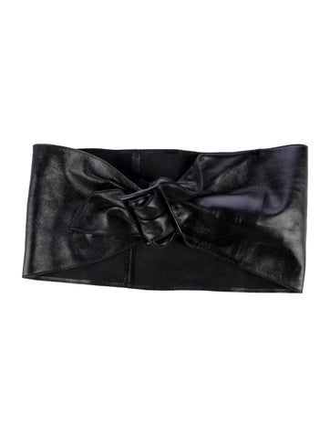 Pre-owned Marc Jacobs Wide Leather Waist Belt In Black