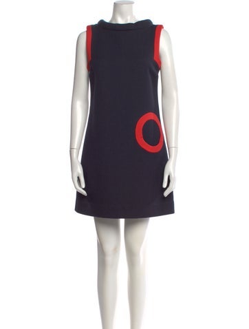 Pre-owned Marc Jacobs Wool Mini Dress In Blue
