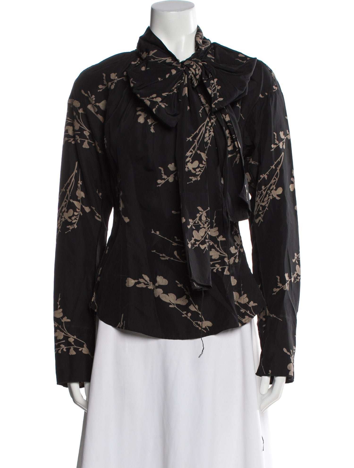 Marc Jacobs Floral Print Tie Neck Blouse