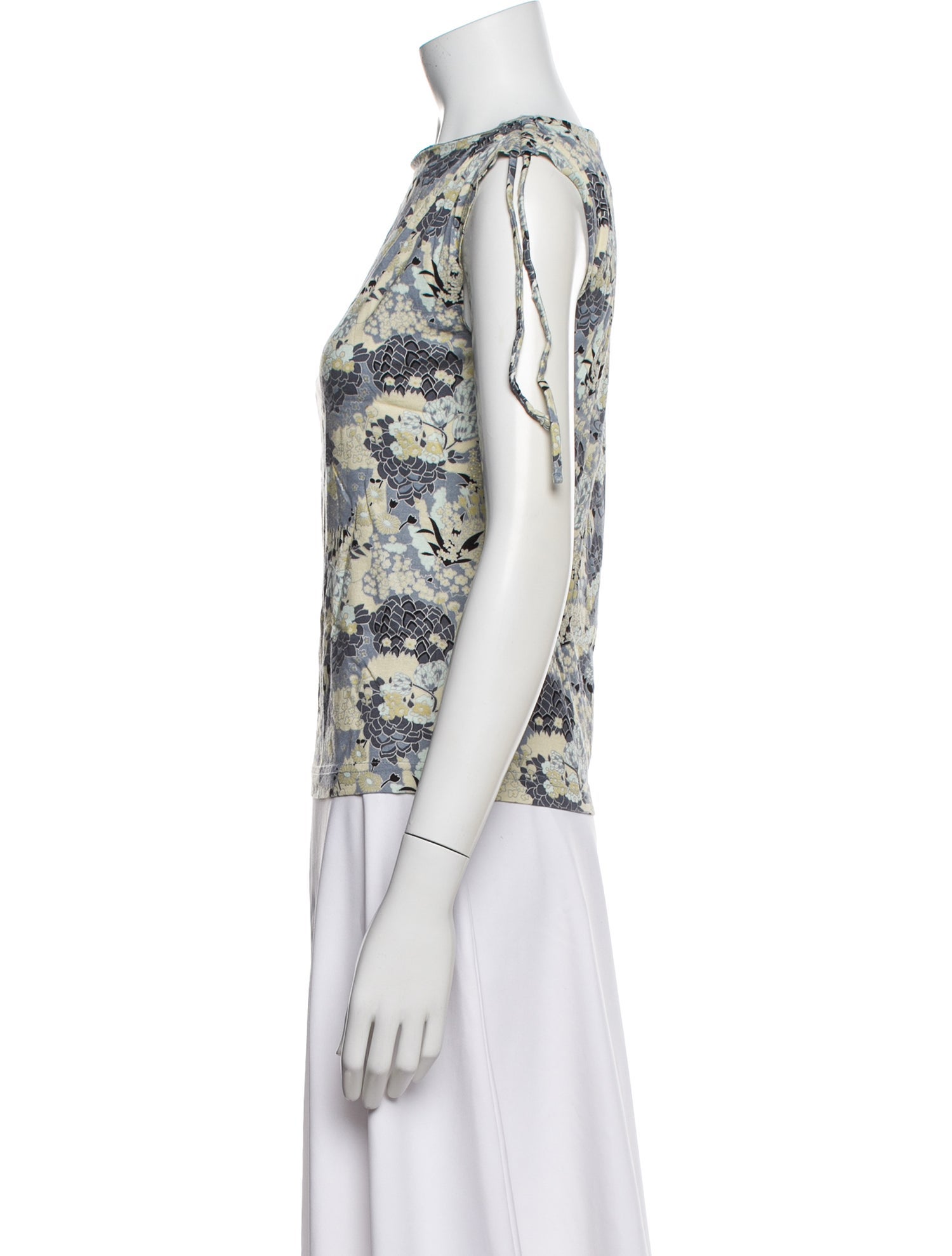 Marc Jacobs Floral Print Bateau Neckline Top