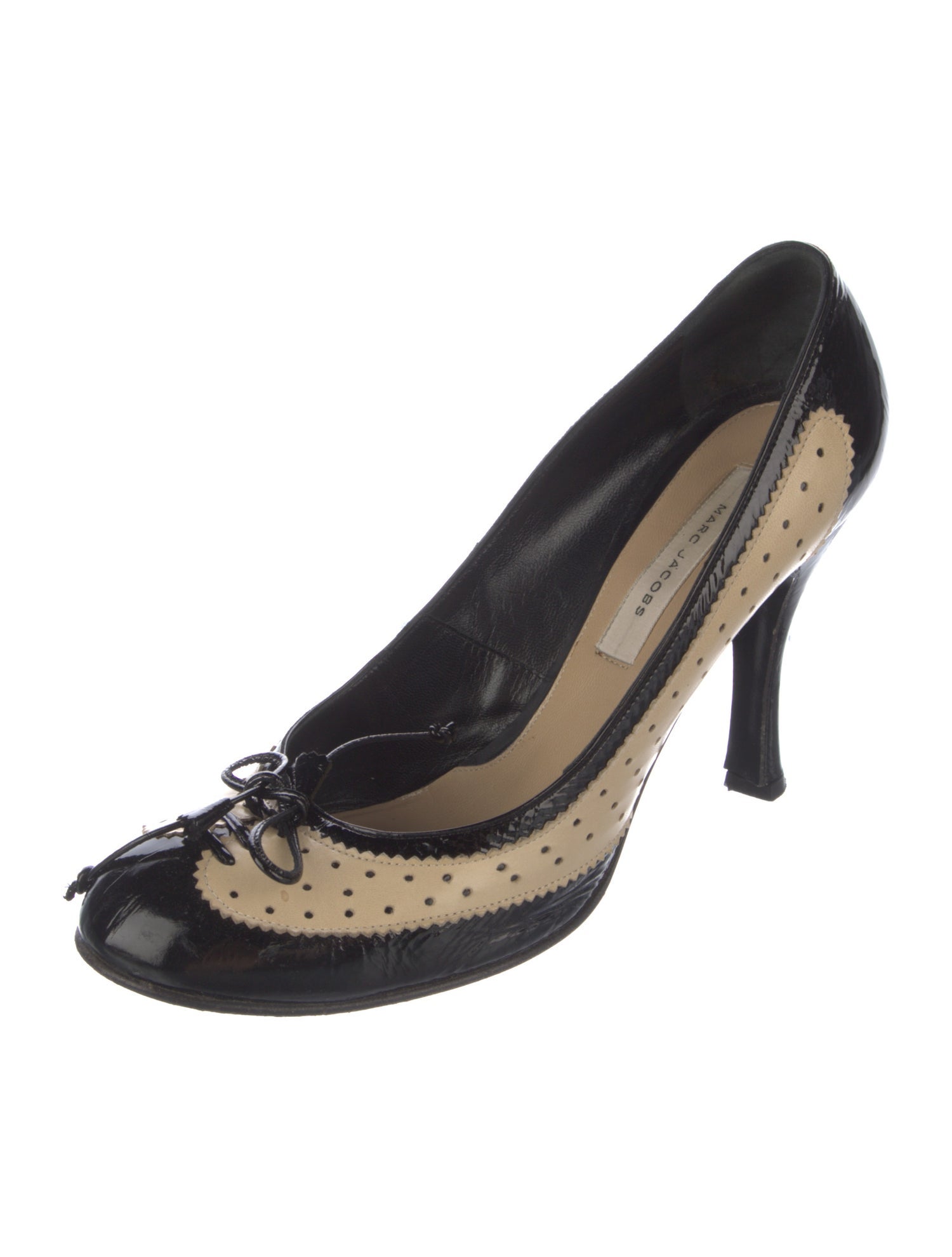 Marc Jacobs Patent Leather Colorblock Pattern Pumps