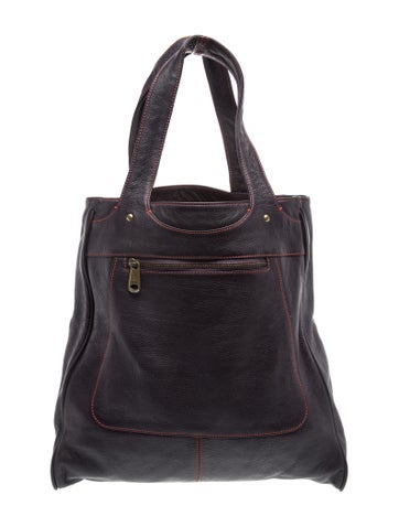 Pre-owned Marc Jacobs Leather Top Handle Bag In Purple