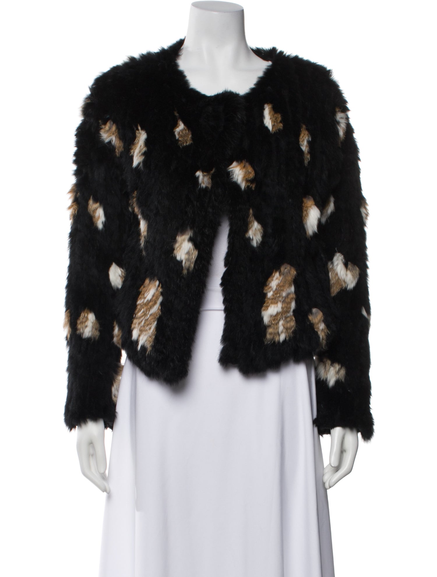 Marc Jacobs Lambswool Printed Faux Fur Jacket
