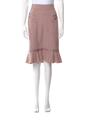 Pre-owned Marc Jacobs Wool Knee-length Skirt In Pink