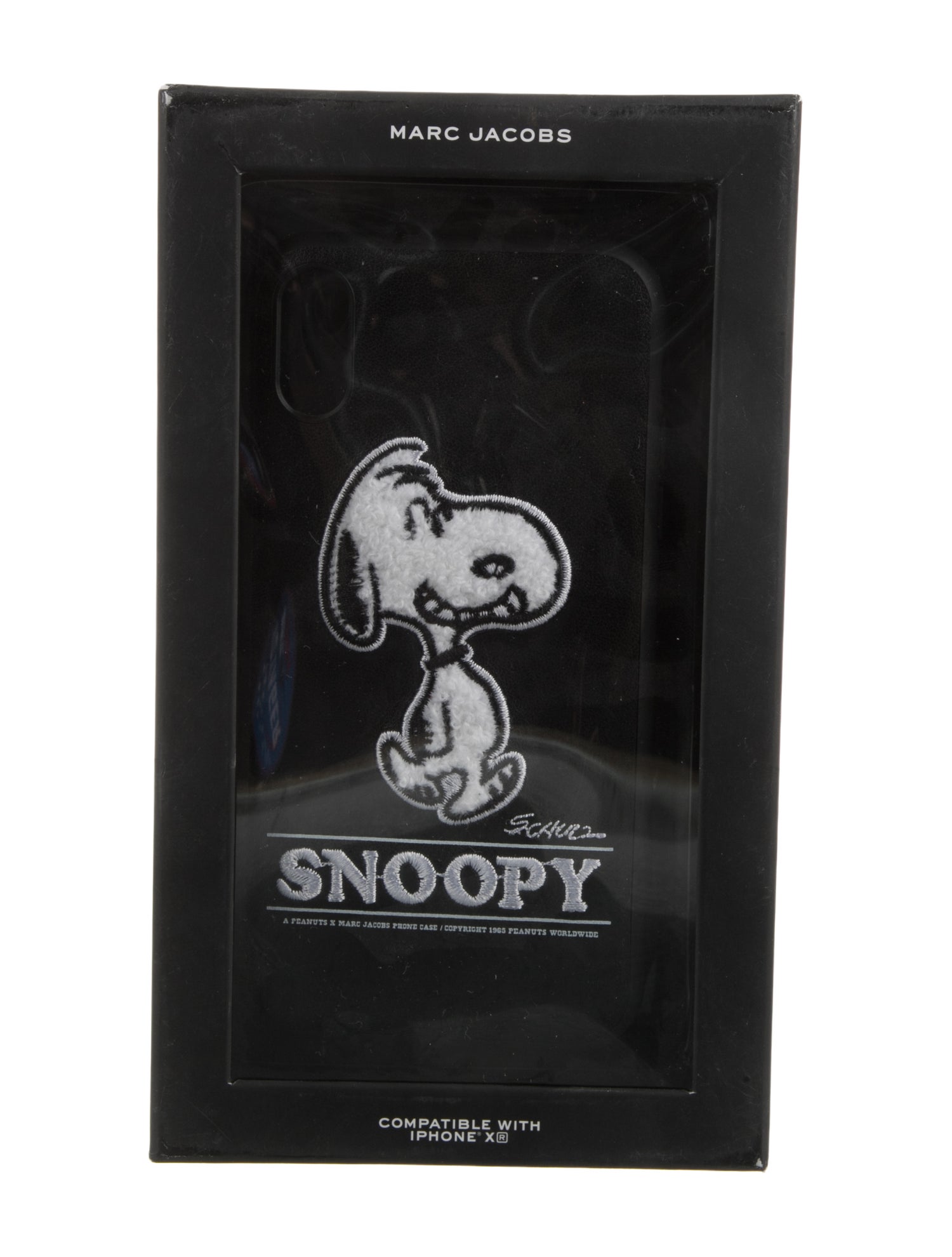 Marc Jacobs Leather Snoopy Embroidered iPhone X Phone Case w/ Tags