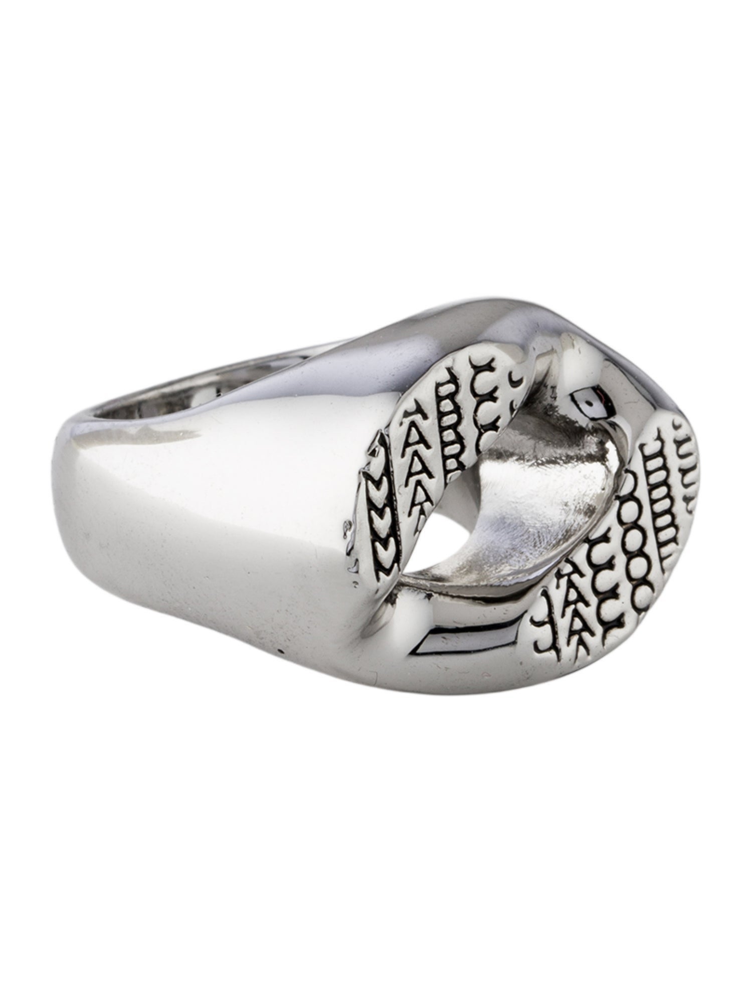 Marc Jacobs Enamel Monogram Signet Ring