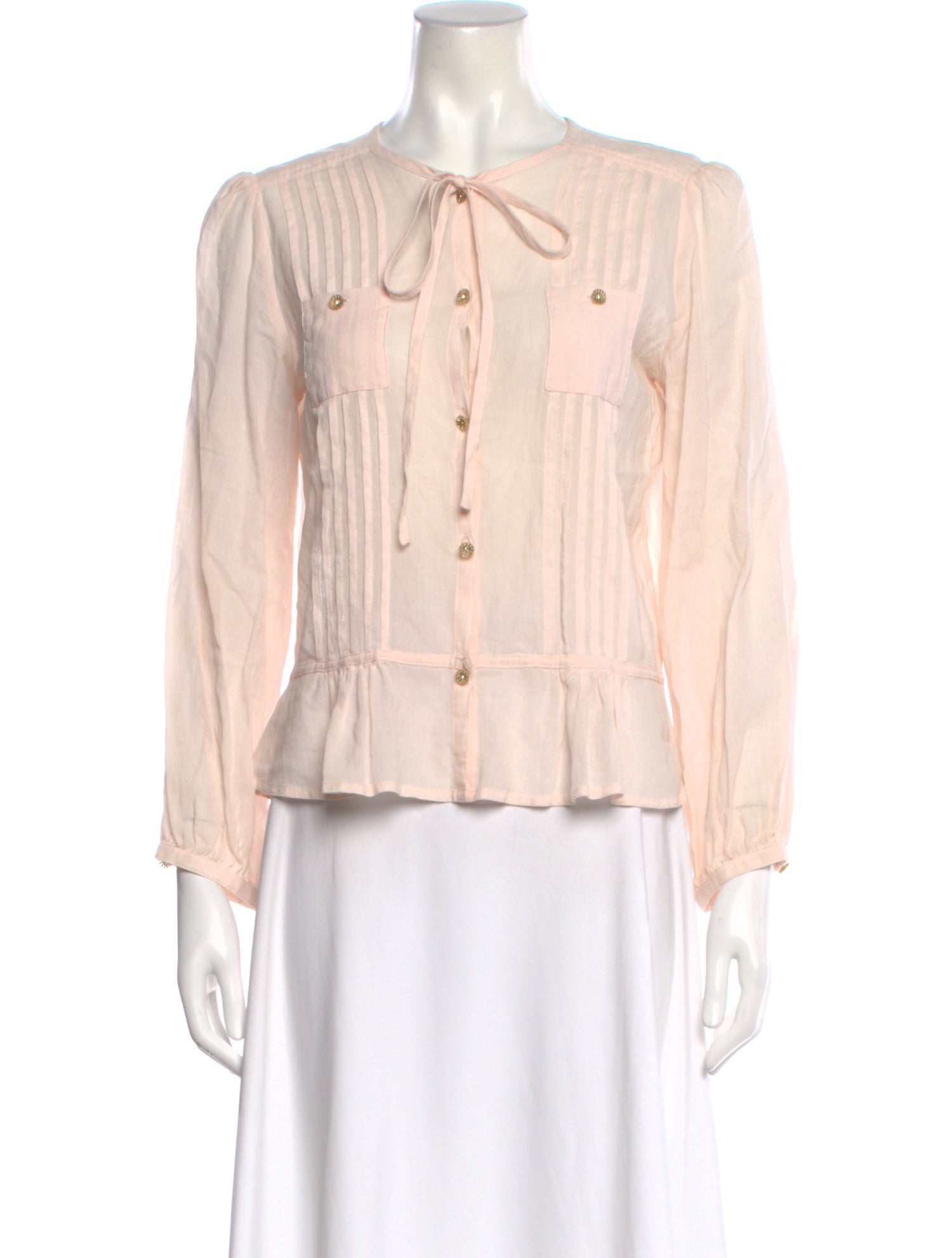 Marc Jacobs Tie Neck Long Sleeve Blouse