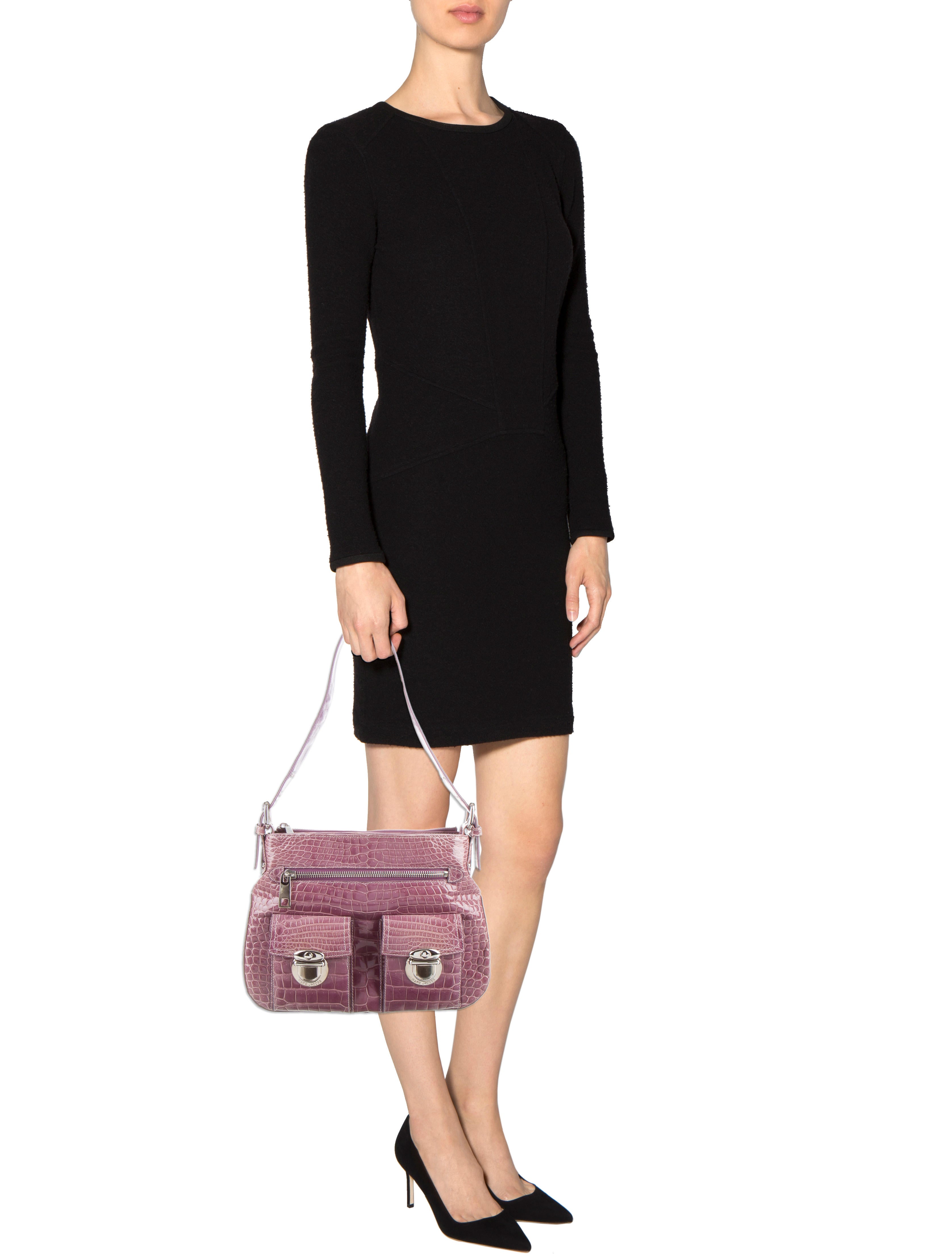 Marc Jacobs Crocodile Sophia Bag - Purple Shoulder Bags, Handbags