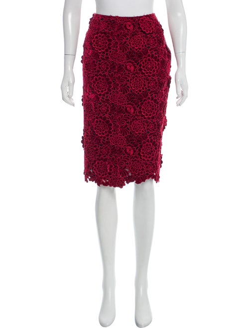 Marc Jacobs Velvet Knee-Length Skirt Red