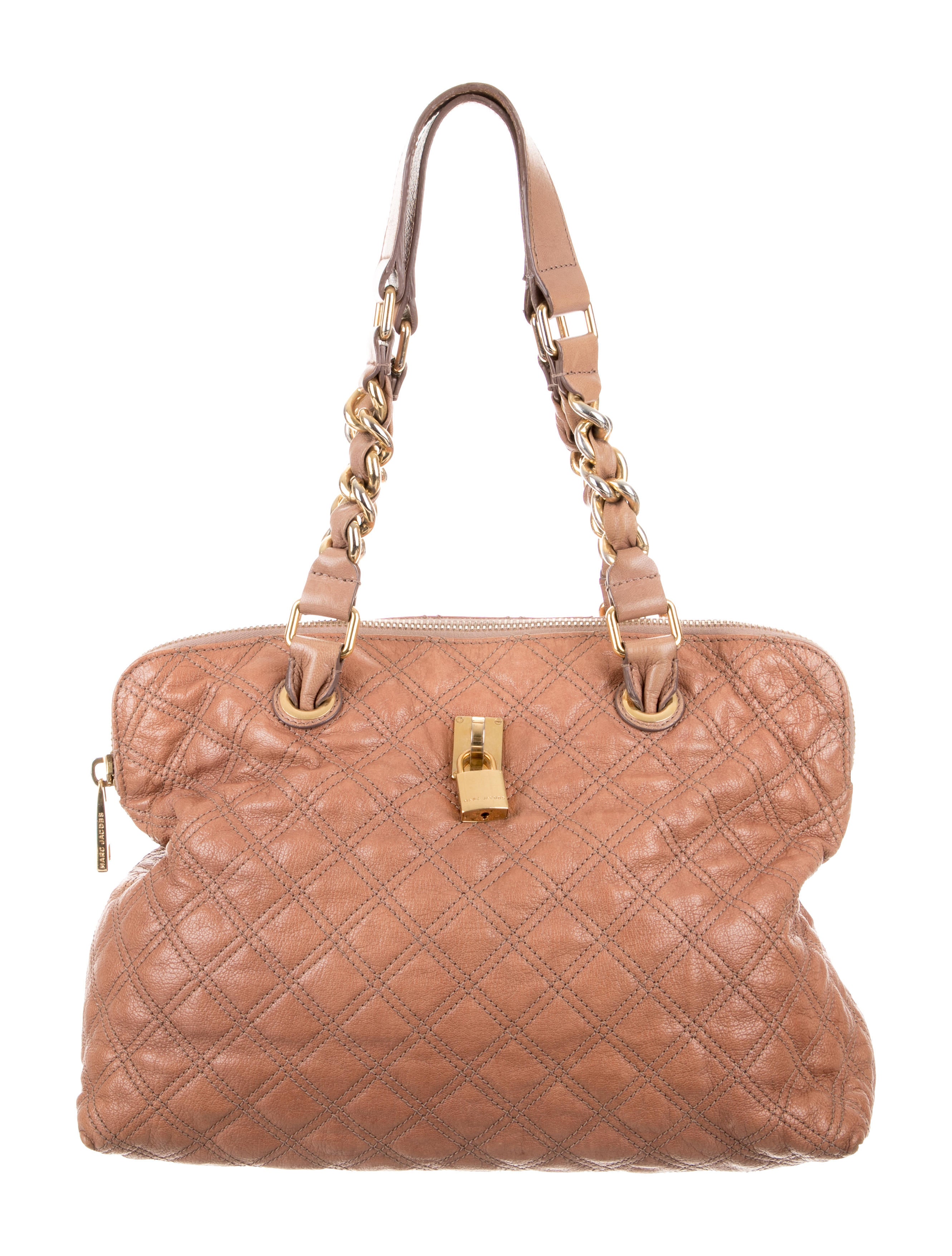 Marc Jacobs Karlie Quilted Dome Shoulder Bag Brown Satchels, Handbags