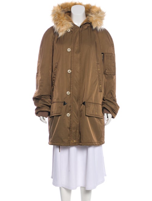Marc Jacobs Faux Fur Hooded Jacket Khaki