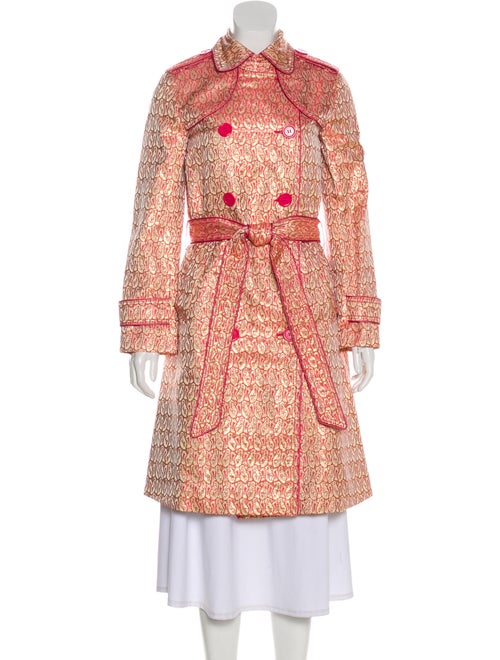 Marc Jacobs Long Brocade Coat Pink