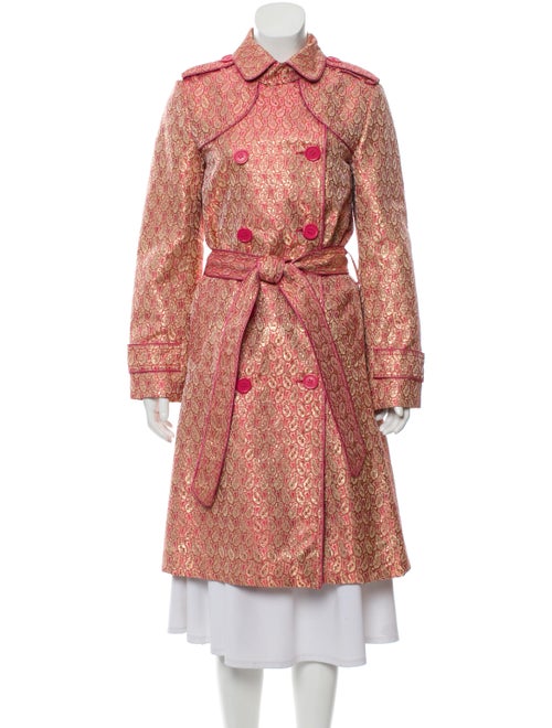 Marc Jacobs Brocade Double-Breasted Coat Pink