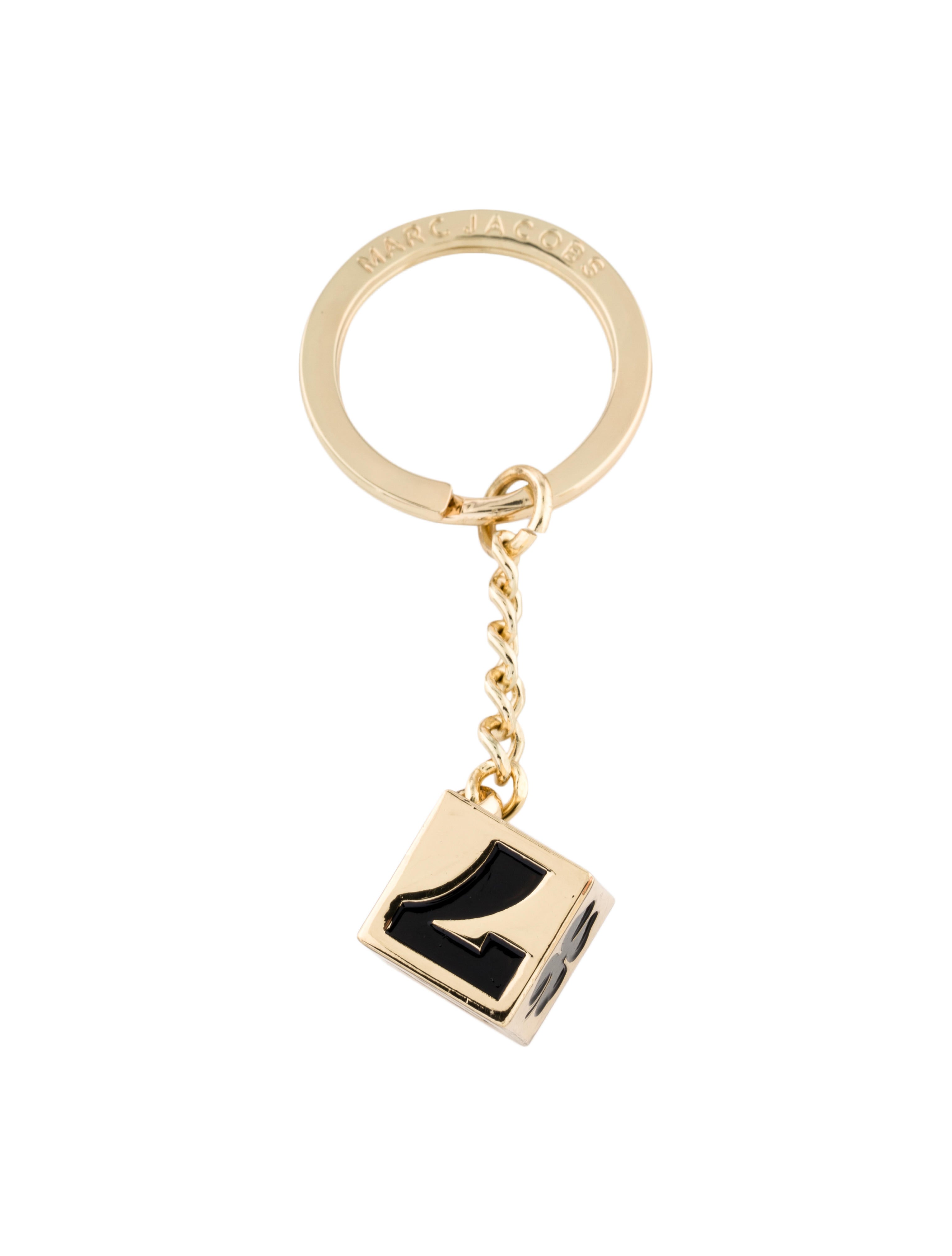 Marc Jacobs Lucky Charm Dice Keychain - Gold Keychains