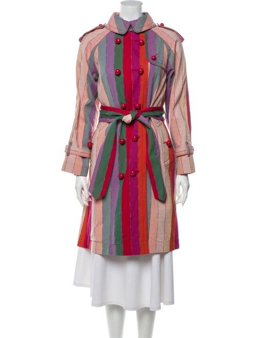 Marc Jacobs Striped Trench Coat Pink