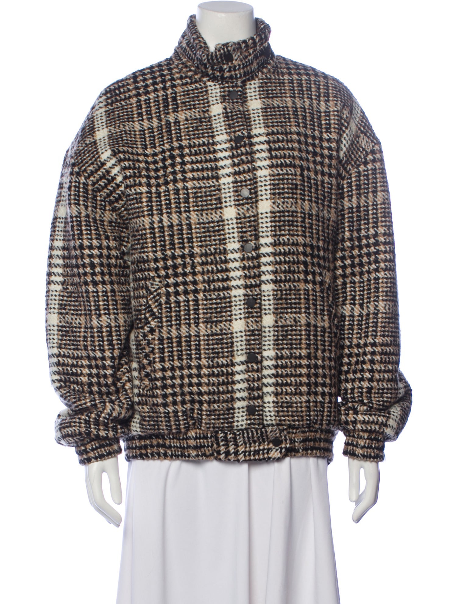 Carmen March Plaid Print Bomber Jacket