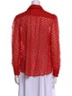 Carmen March Lace Pattern Long Sleeve Button-Up Top