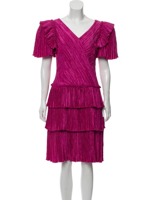 Mary McFadden Vintage Tiered Dress Magenta