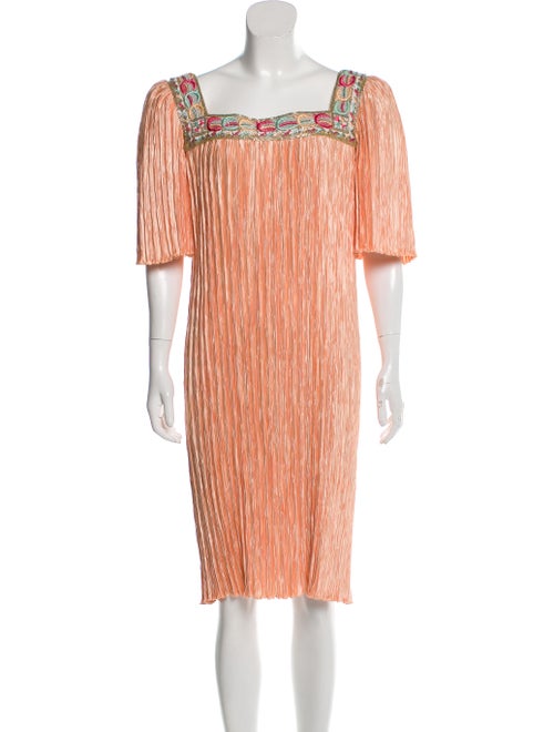 Mary McFadden Bead Embellished Midi Dress