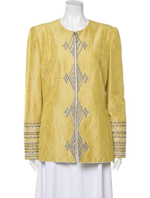 Mary McFadden Printed Evening Jacket Yellow