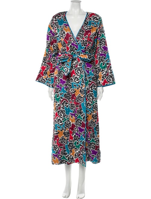 Mary McFadden Printed Robe Blue