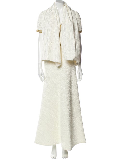Mary McFadden V-Neck Long Dress
