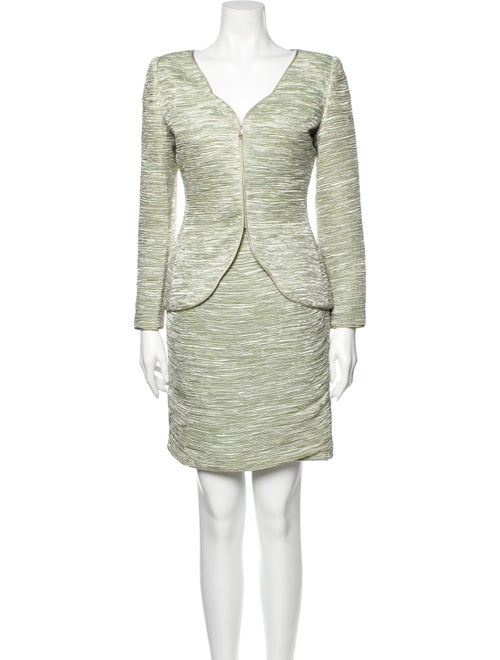 Mary McFadden Skirt Suit Green