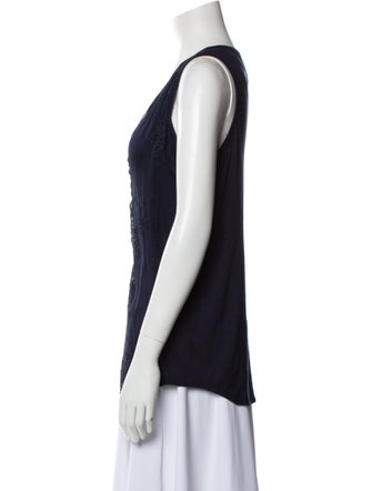 Mary McFadden V-Neck Sleeveless Top
