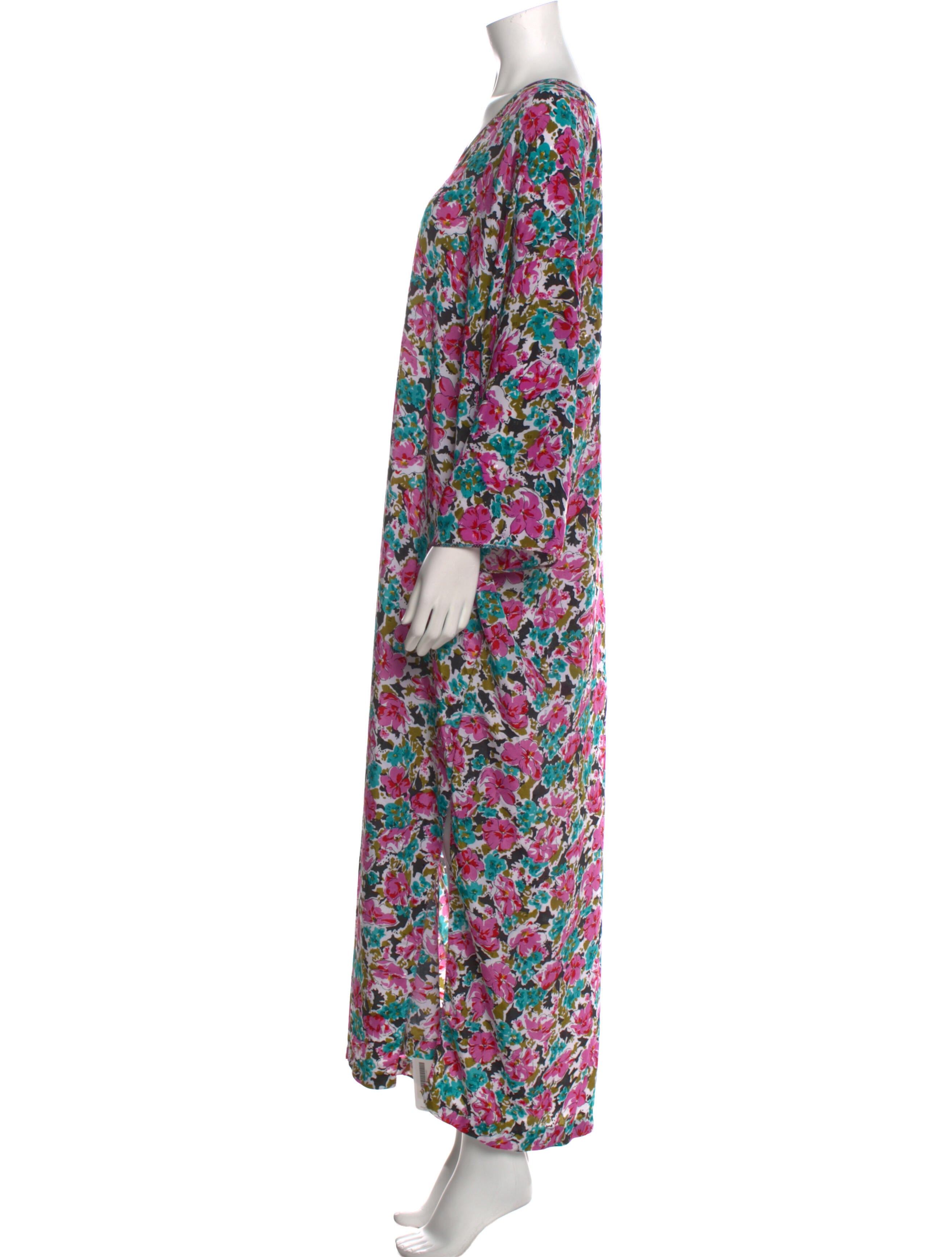 Ganni Floral Print Long Dress - Yellow Dresses, Clothing