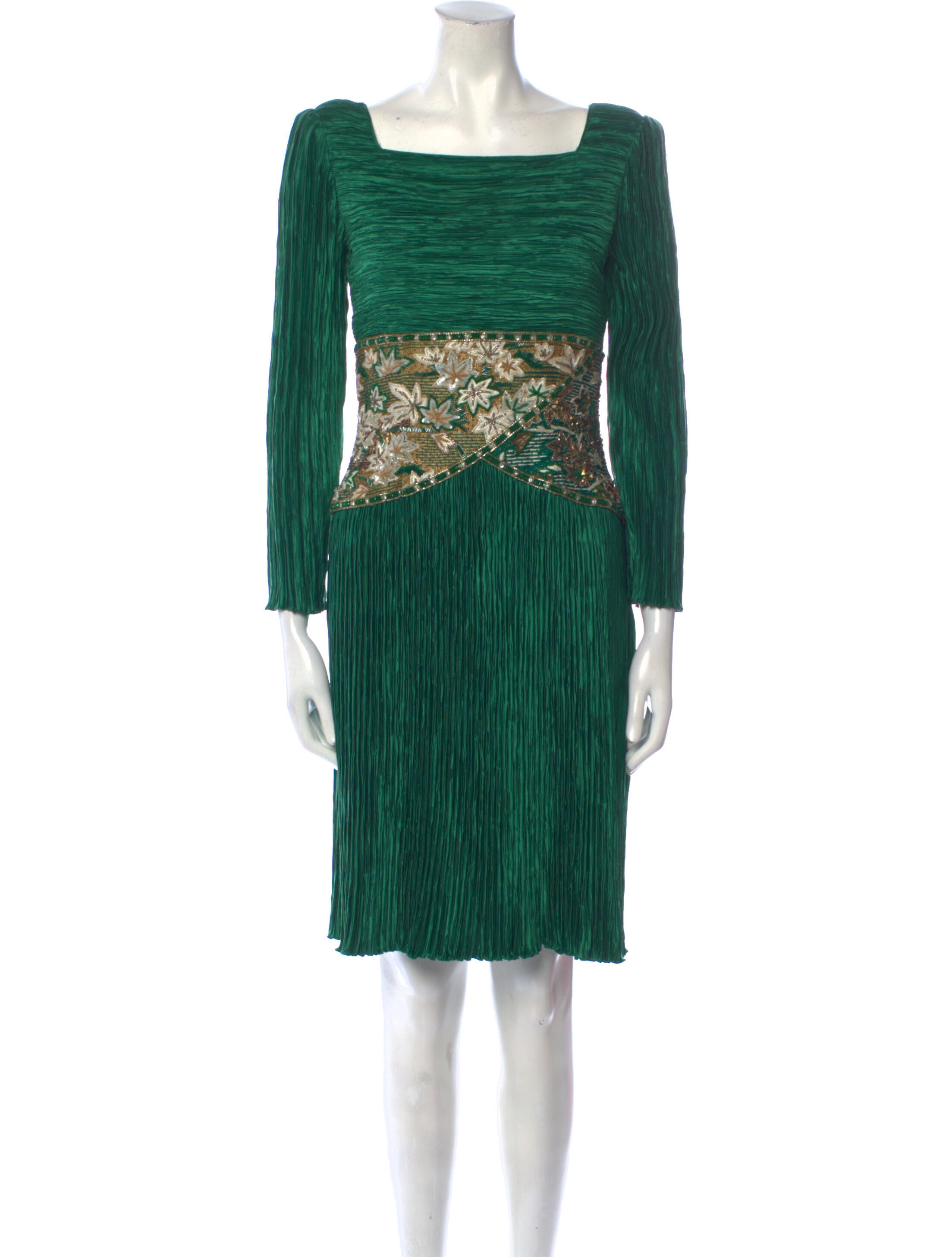 Mary McFadden Vintage Knee-Length Dress in Green, Women's US 6 | M Mary McFadden Vintage Knee-Length Dress in Green, Women's US 6 | M