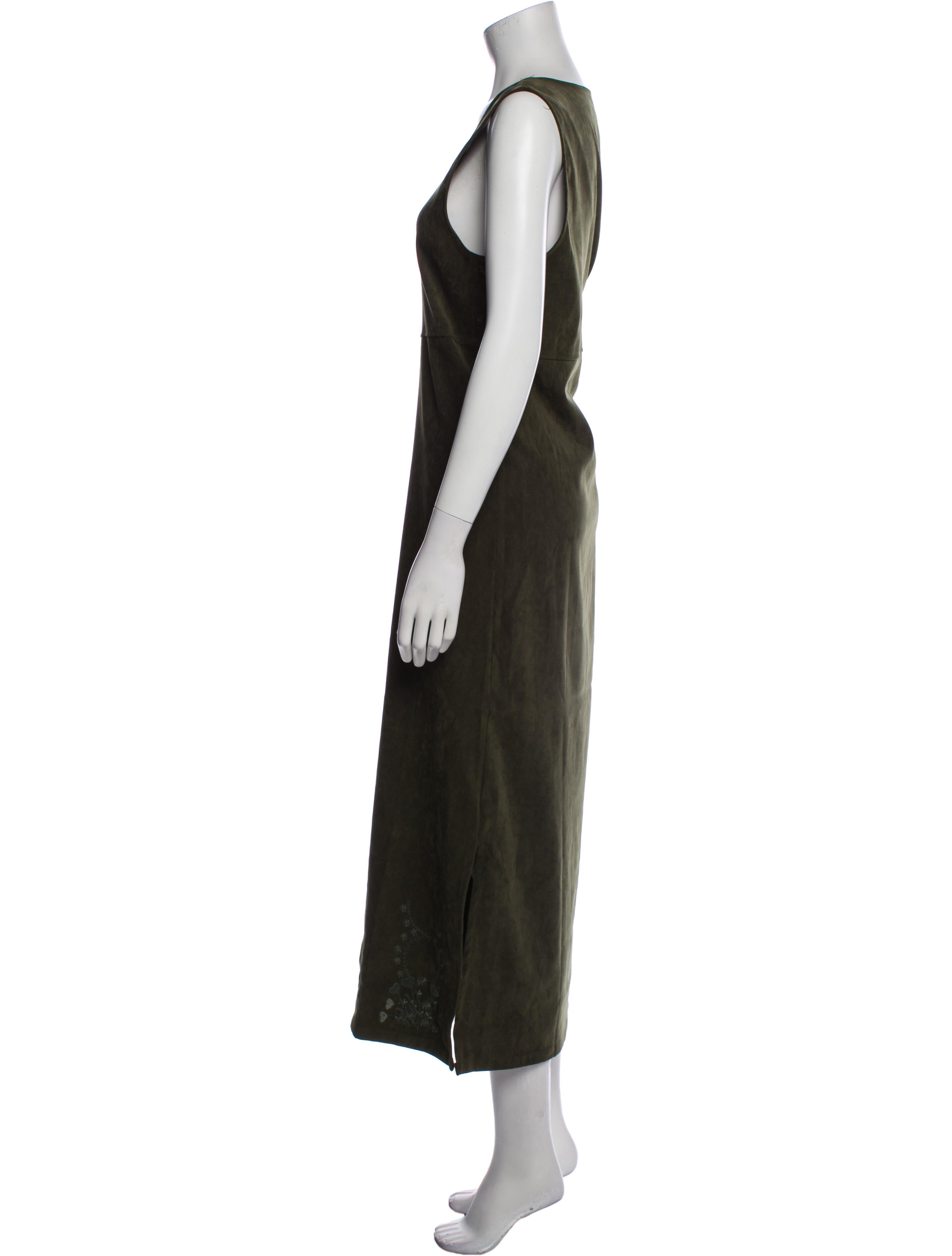 Mary McFadden Scoop Neck Long Dress