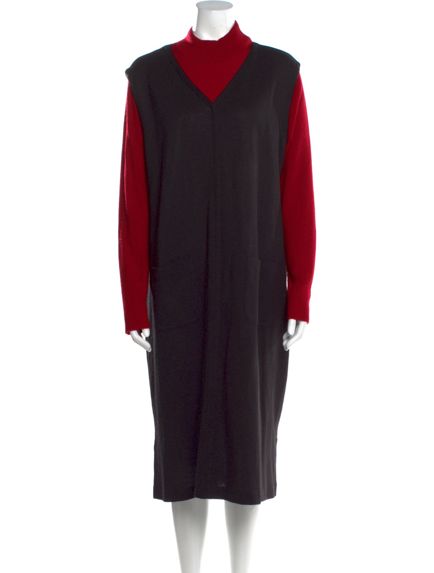 Mary McFadden Turtleneck Midi Length Dress