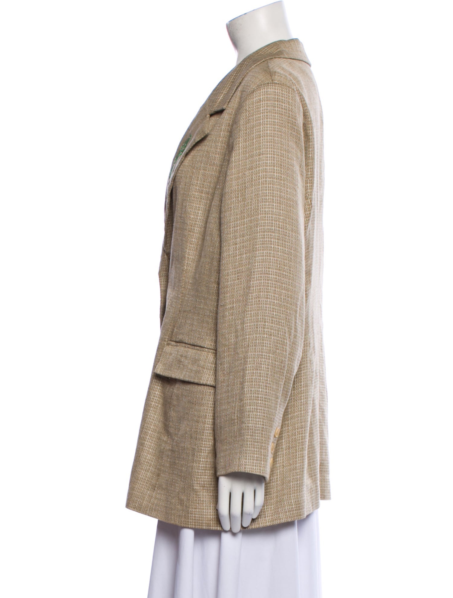 Mary McFadden Plaid Print Blazer