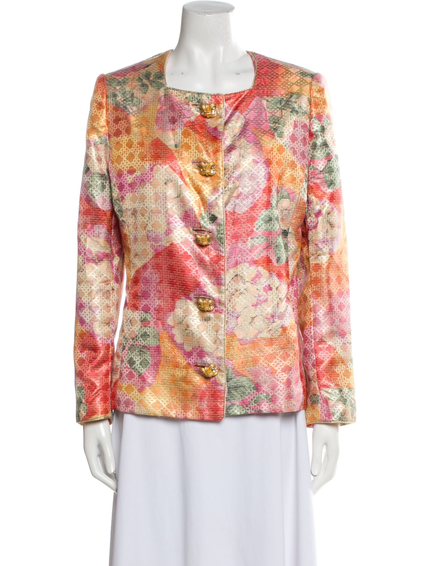 Mary McFadden Floral Print Blazer