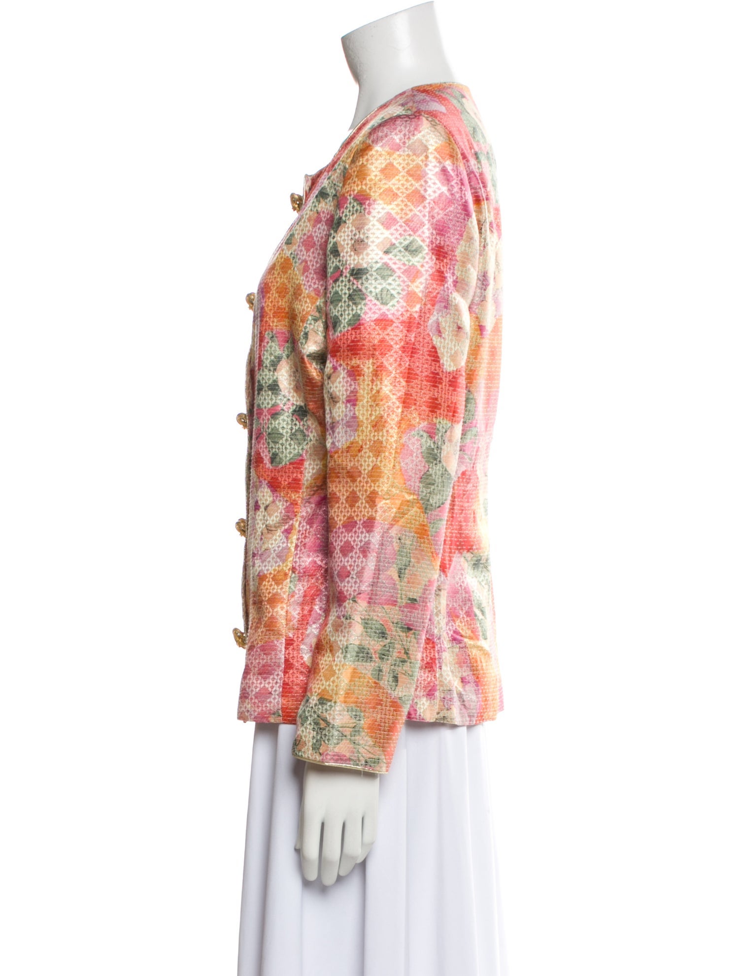 Mary McFadden Floral Print Blazer