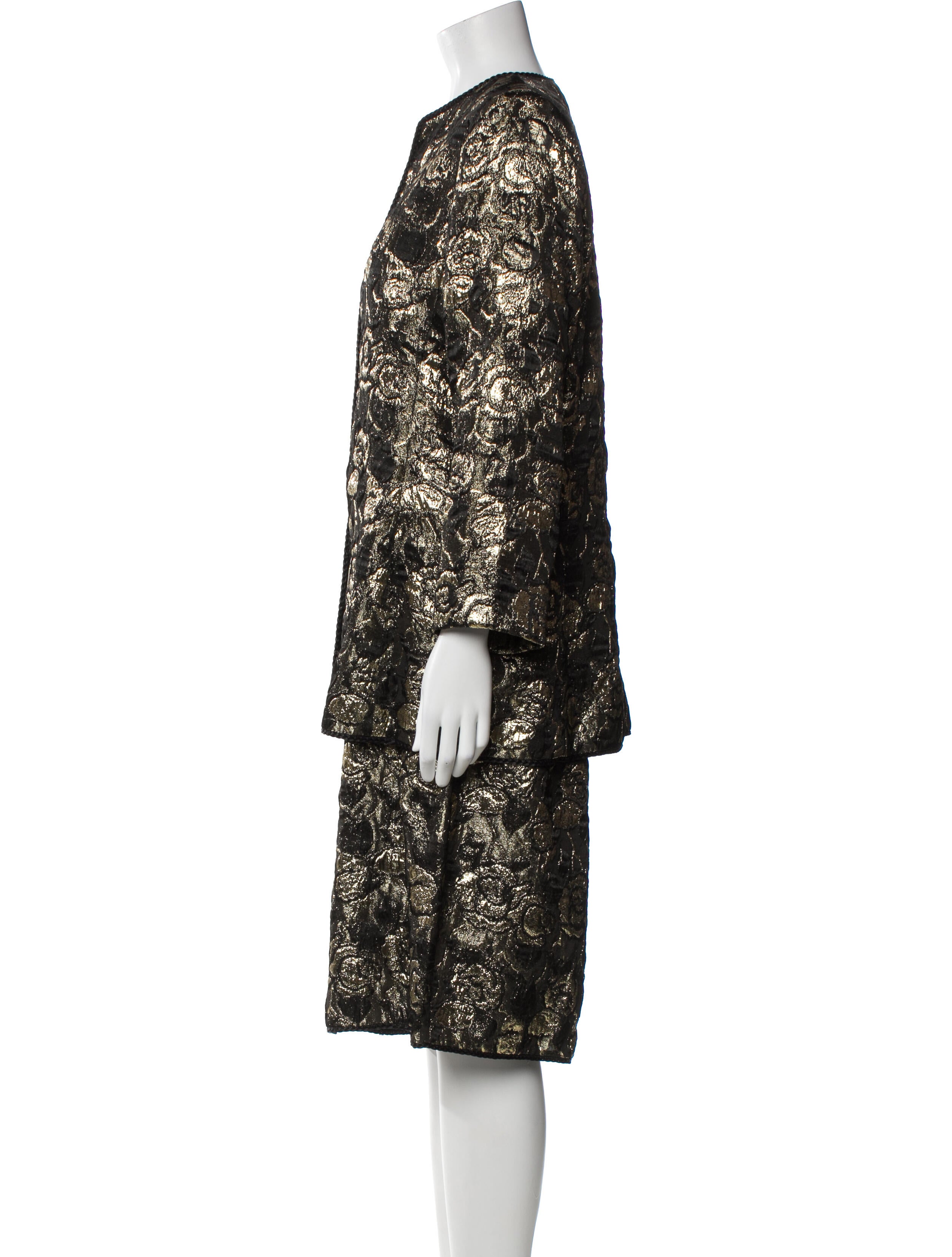 Mary McFadden Silk Printed Skirt Suit