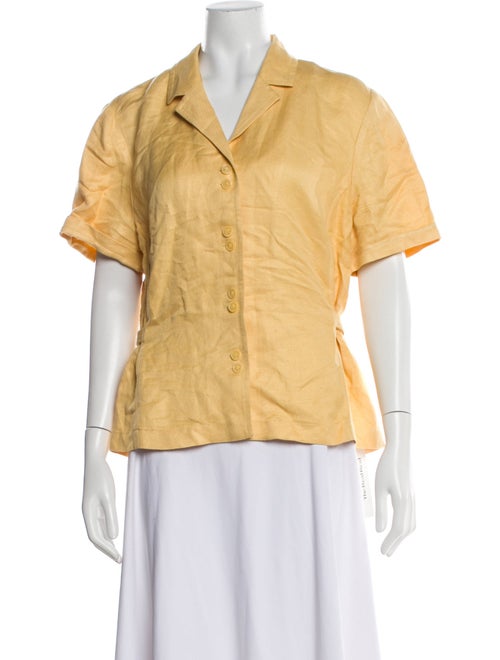 Mary McFadden Short Sleeve Button-Up Top