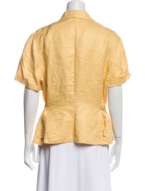 Mary McFadden Short Sleeve Button-Up Top