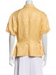 Mary McFadden Short Sleeve Button-Up Top