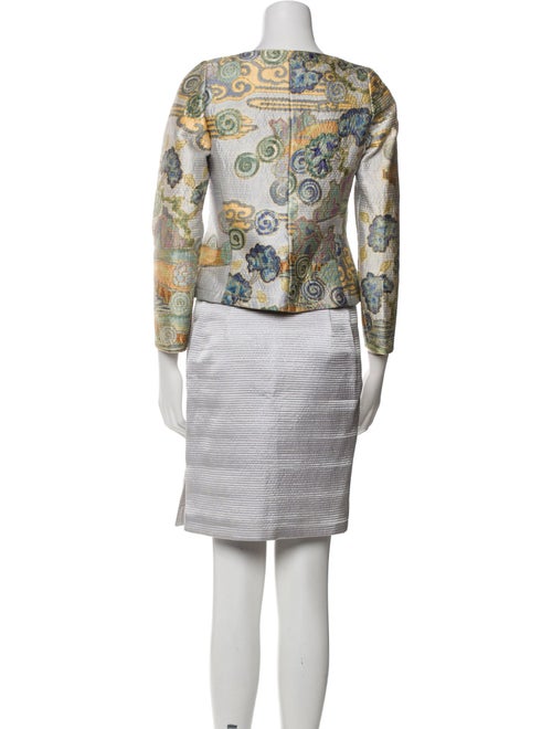 Mary McFadden Silk Striped Skirt Suit