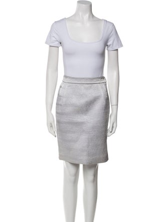 Mary McFadden Silk Striped Skirt Suit