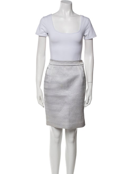 Mary McFadden Silk Striped Skirt Suit