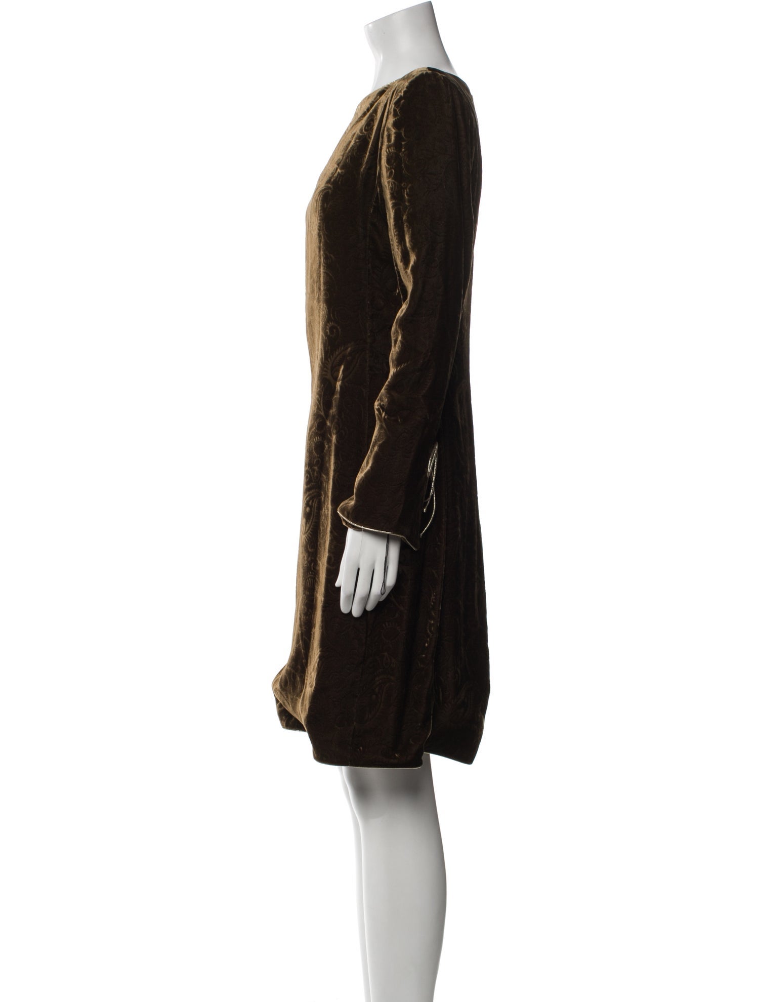 Mary McFadden Bateau Neckline Knee-Length Dress