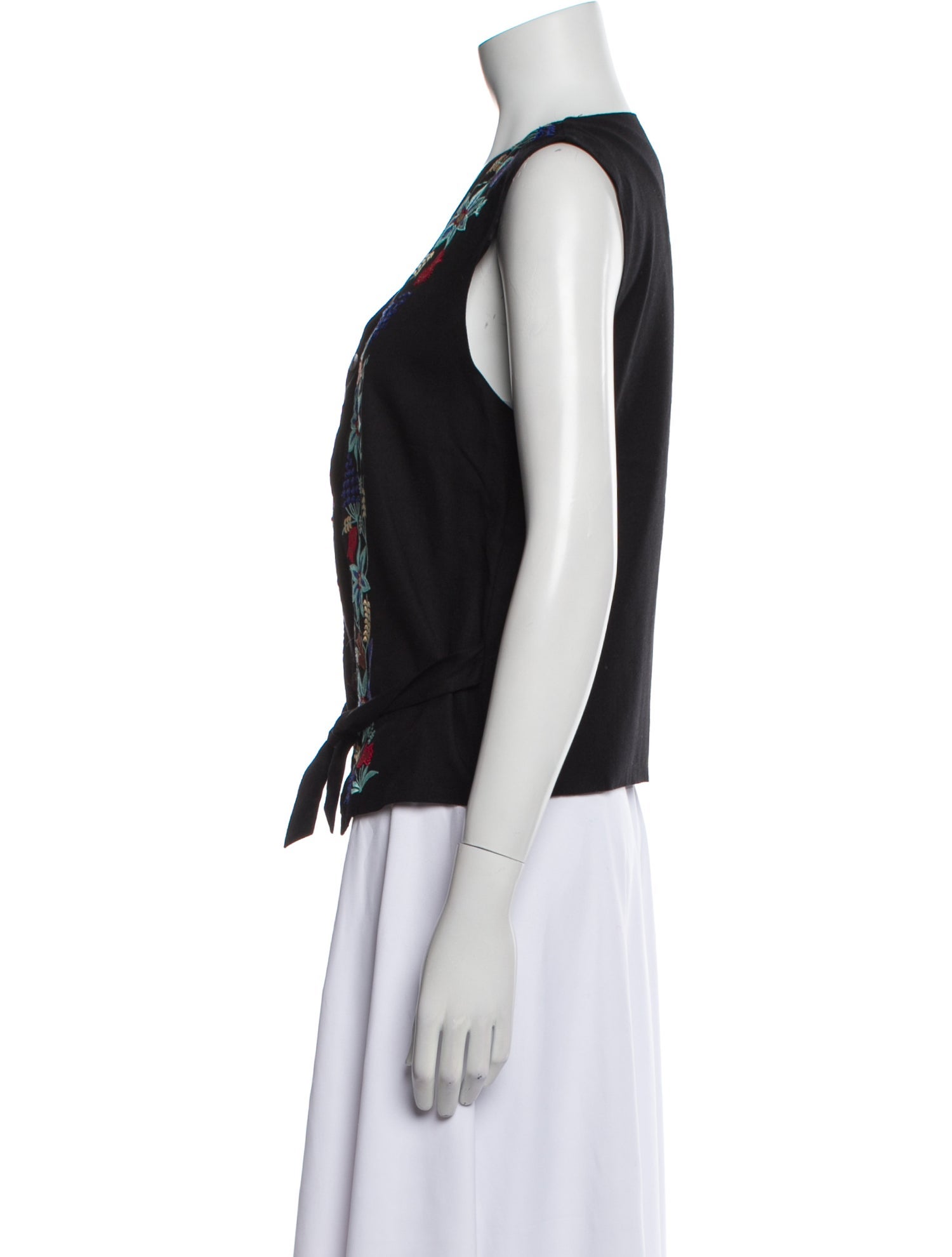 Mary McFadden Floral Print Vest