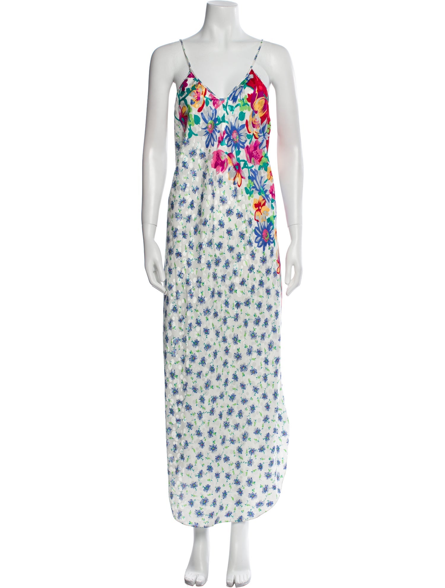 Mary McFadden Floral Print Long Dress