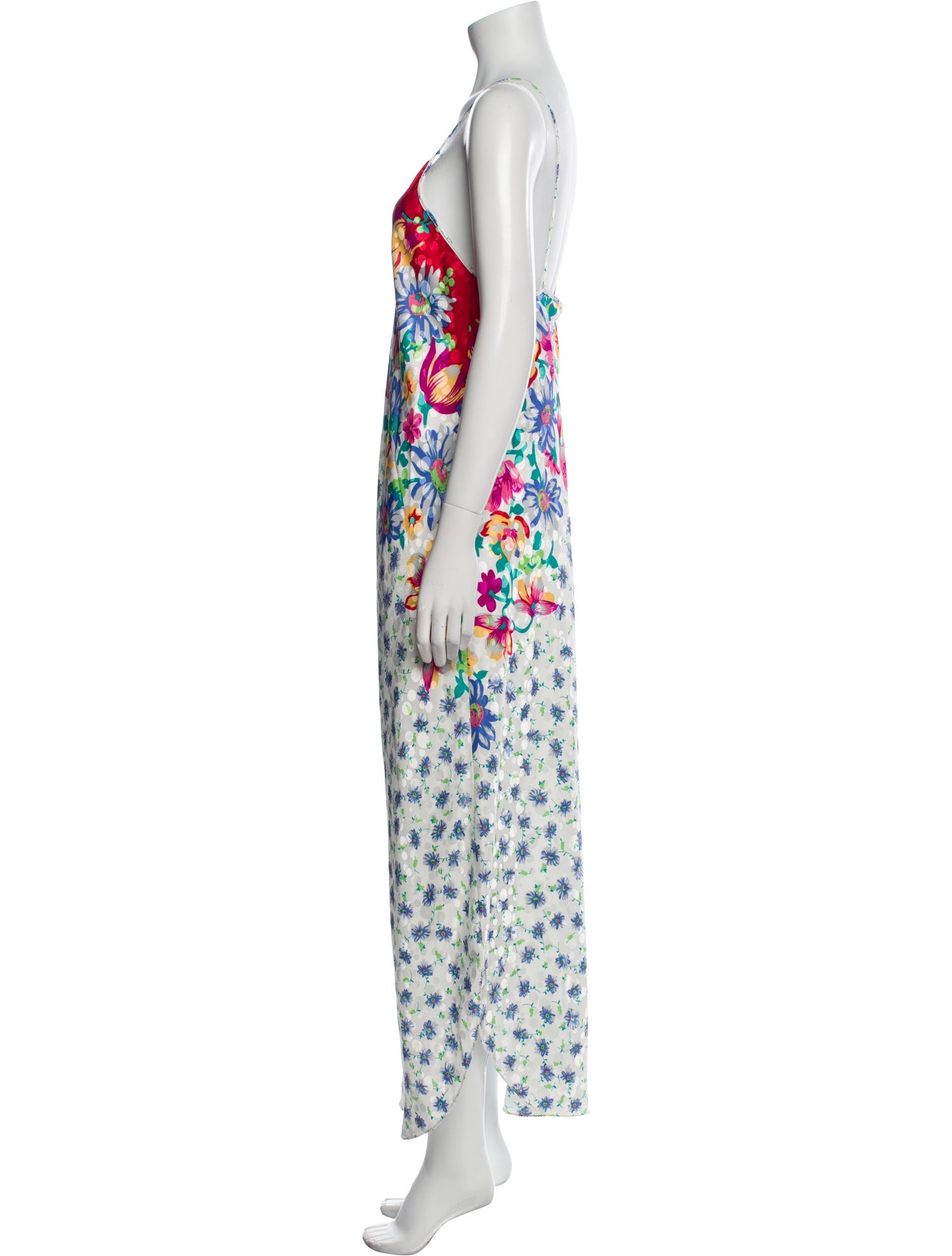 Mary McFadden Floral Print Long Dress