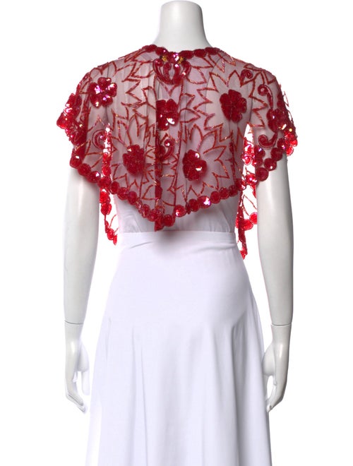 Mary McFadden Nylon Floral Print Crop Top